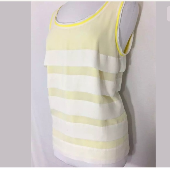 Ann Taylor LOFT White & Yellow Layered Tank blouse - Picture 2 of 6